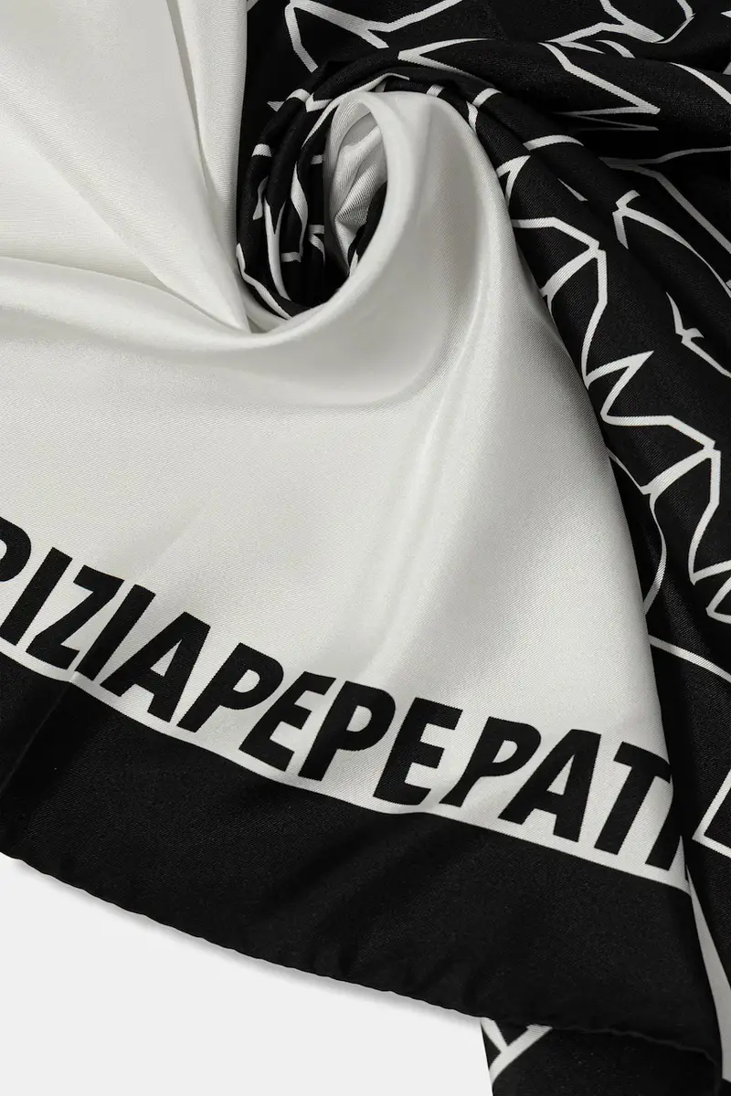 foulard in seta donna colore nero 8F0081 A4X1 miniatura 3