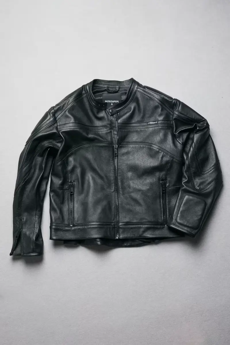 Giacca Biker in pelle Nero
