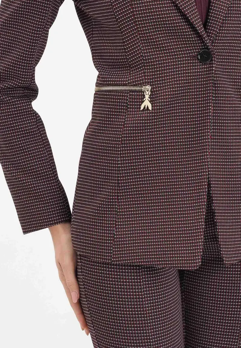 Giacca bordeaux da donna con micro fantasia miniatura 3