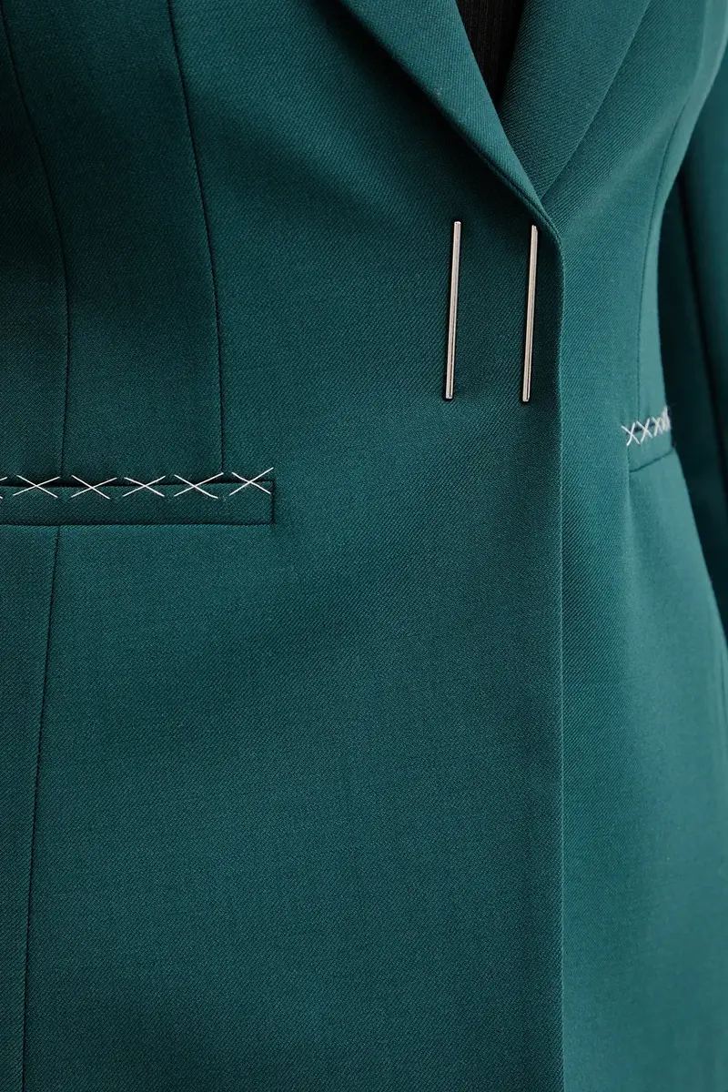 giacca con lana colore verde 2S1537 A475 Turchese miniatura 5