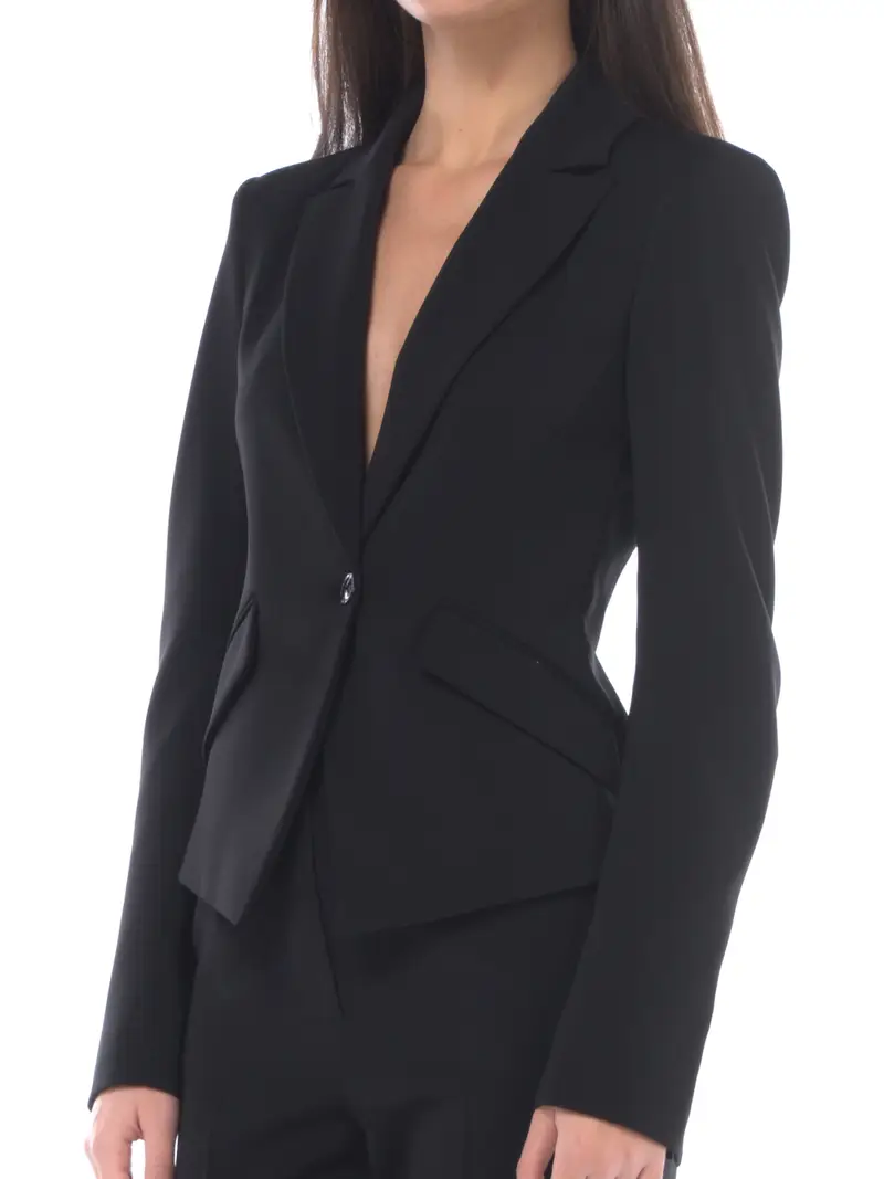 giacca da donna Patrizia Pepe monopetto con tasche NERO