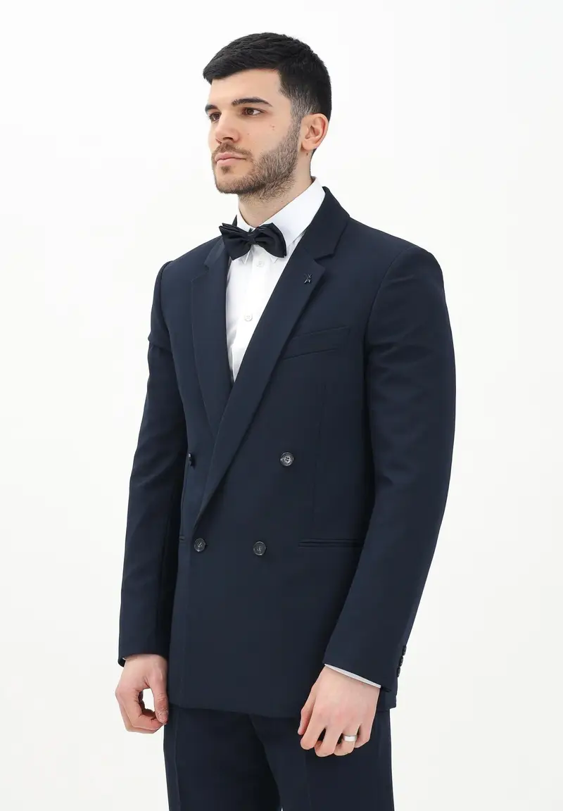 PATRIZIA PEPE Giacca doppiopetto blu da uomo