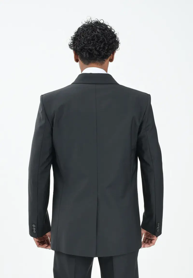 Giacca doppiopetto nera da uomo miniatura 3