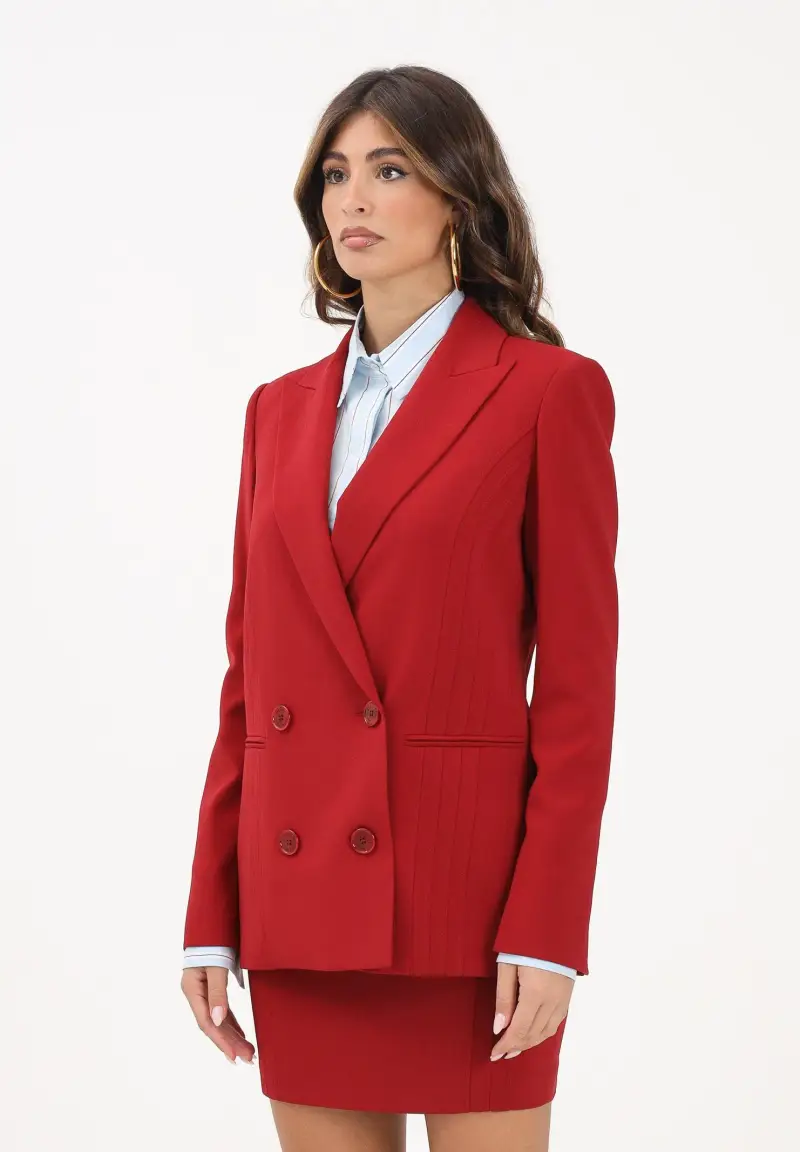 Giacca doppiopetto rossa da donna