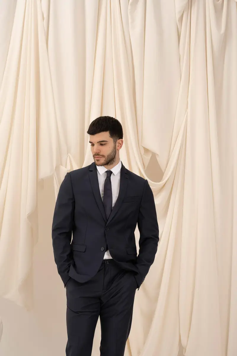 PATRIZIA PEPE Giacca monopetto blu da uomo miniatura 3