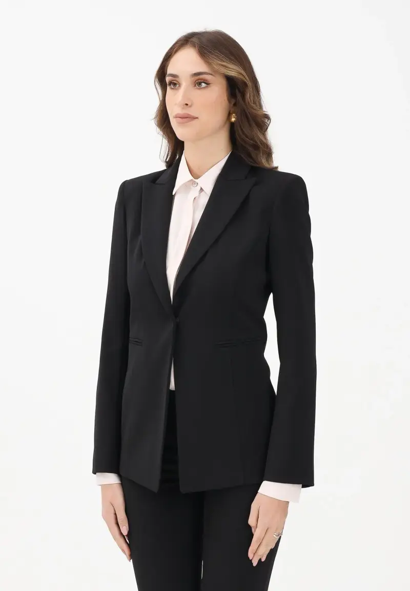 Giacca monopetto nera da donna