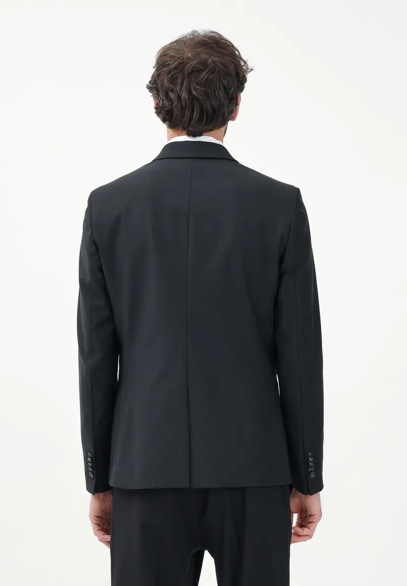 PATRIZIA PEPE Giacca monopetto nera da uomo con rever in raso miniatura 2