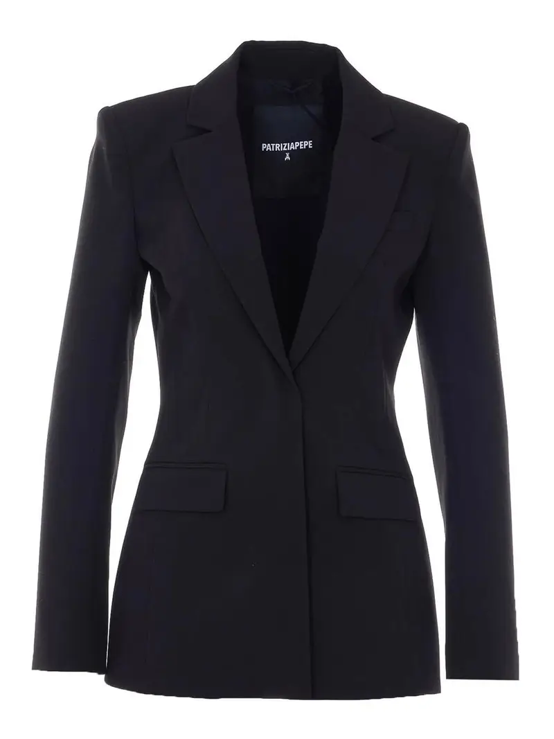 Giacca Nera Con Chiusura A Bottoni Nero