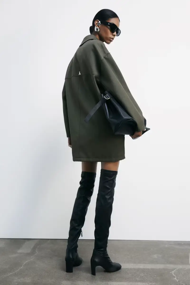 Giacca oversize con gilet interno Verde