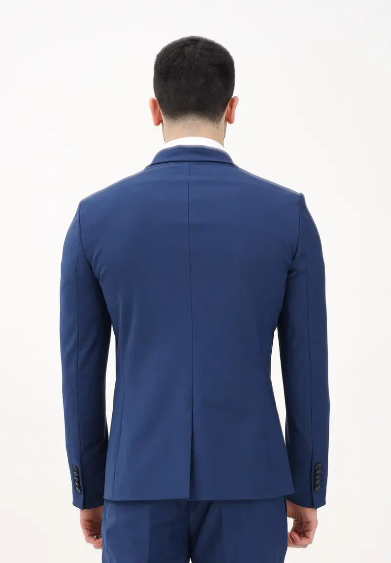 PATRIZIA PEPE Giacca smoking blu da uomo con revrs in raso miniatura 2