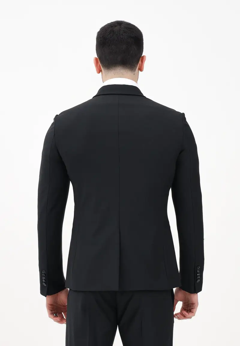 PATRIZIA PEPE Giacca smoking nera da uomo con revers in raso miniatura 2