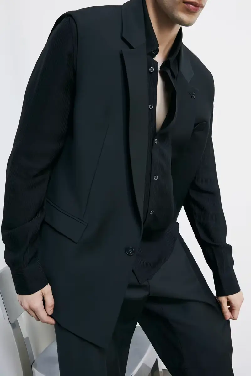 Gilet in frescolana Nero