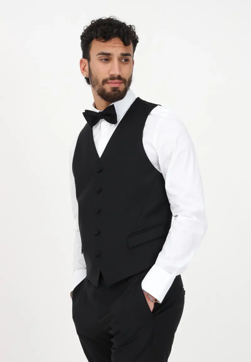 Gilet nero da uomo miniatura 2