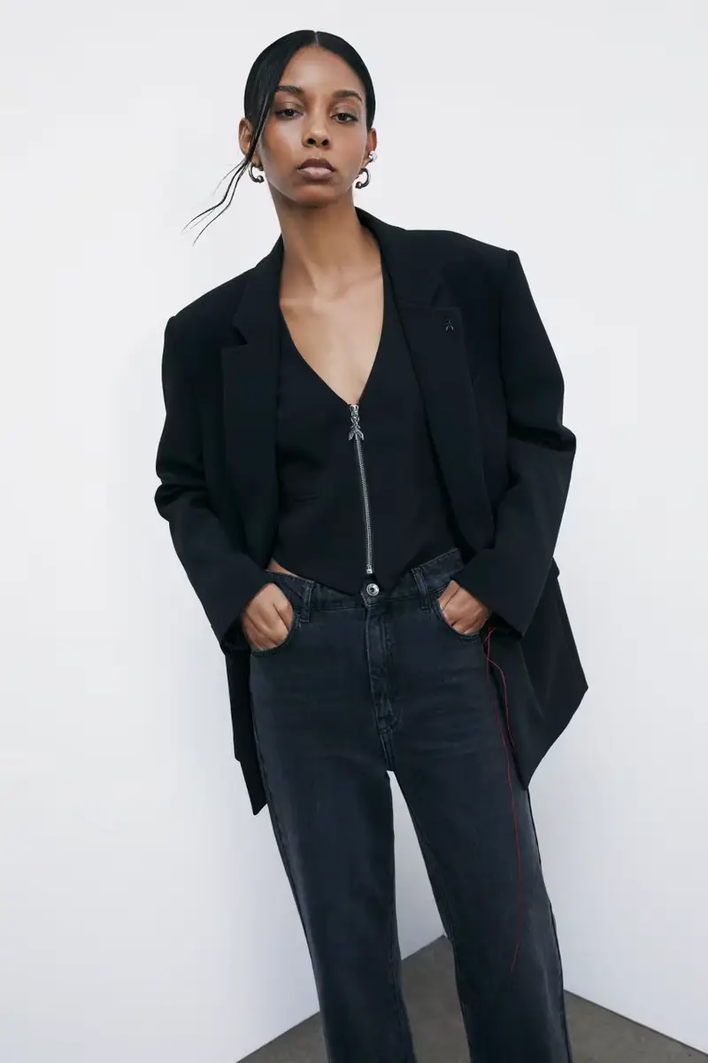 Gilet sartoriale "ESSENTIAL" con zip Nero