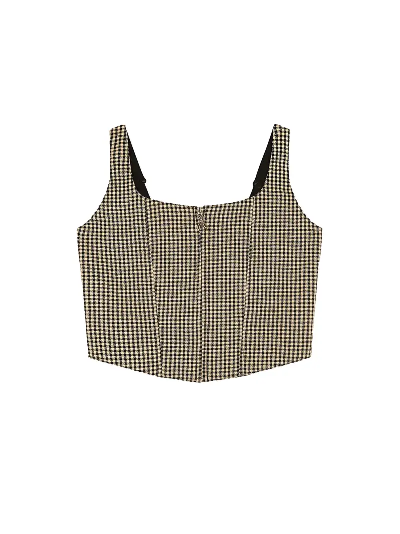 Corsetto a quadretti nero/beige