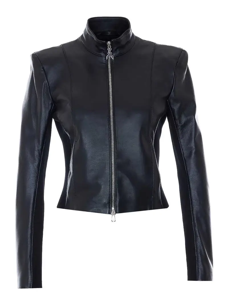 Giubbotto In Pelle Nera Nero