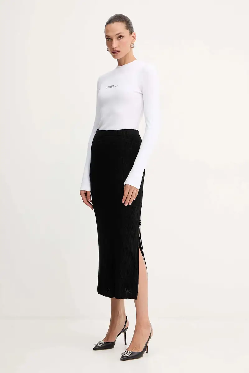 gonna con lana colore nero 2G1042 K9O3A miniatura 2