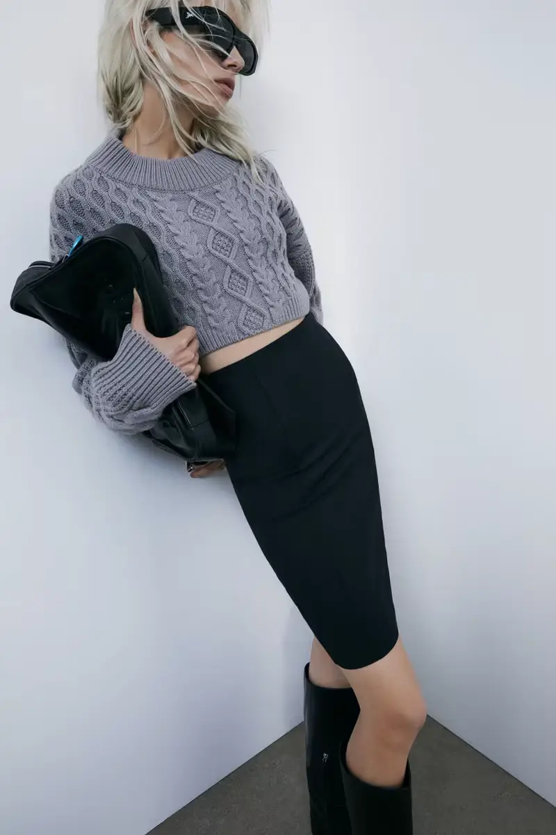 Gonna longuette Nero