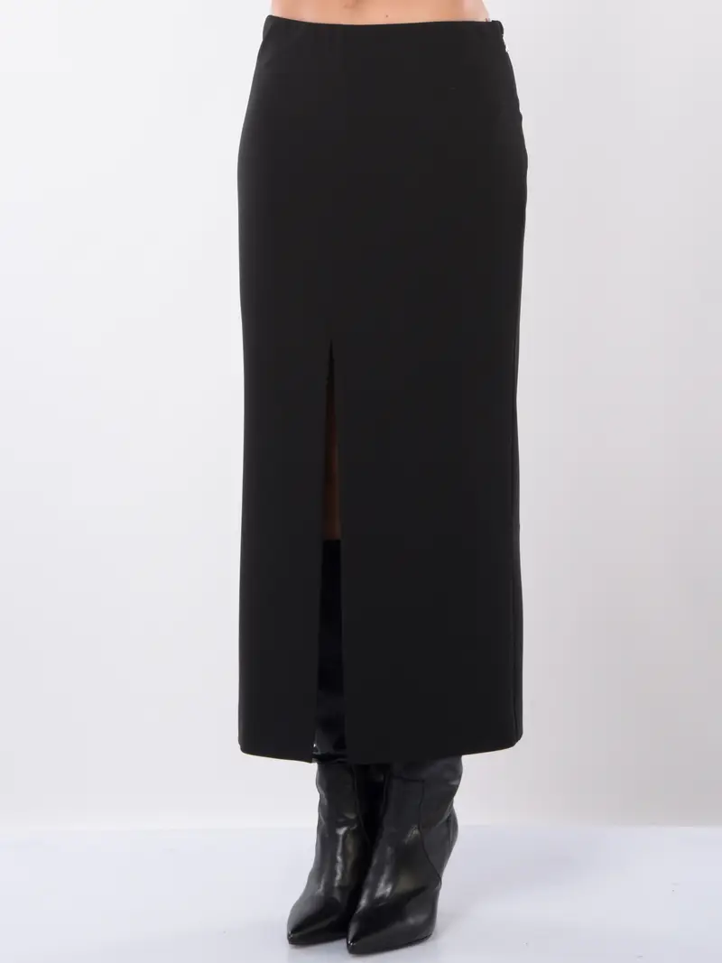 gonna lunga da donna Patrizia Pepe Essential con spacco NERO