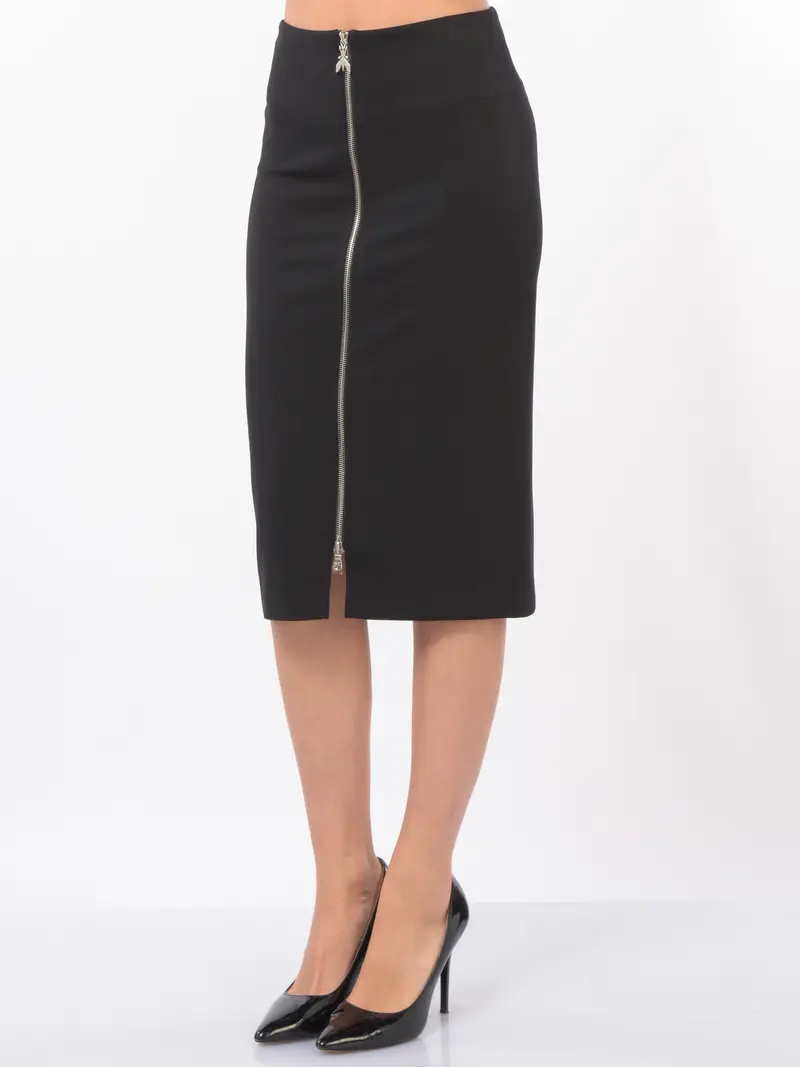 gonna lunga da donna Patrizia Pepe in punto stoffa con zip NERO