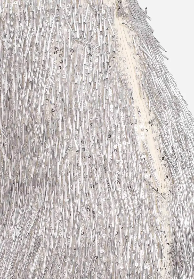 Gonna midi argento da donna miniatura 3