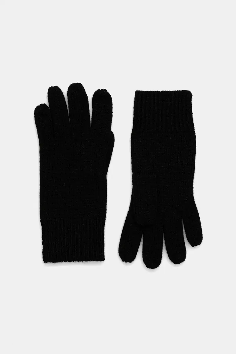 guanti e muffole in lana colore nero 2F0108 K9O3A miniatura 2