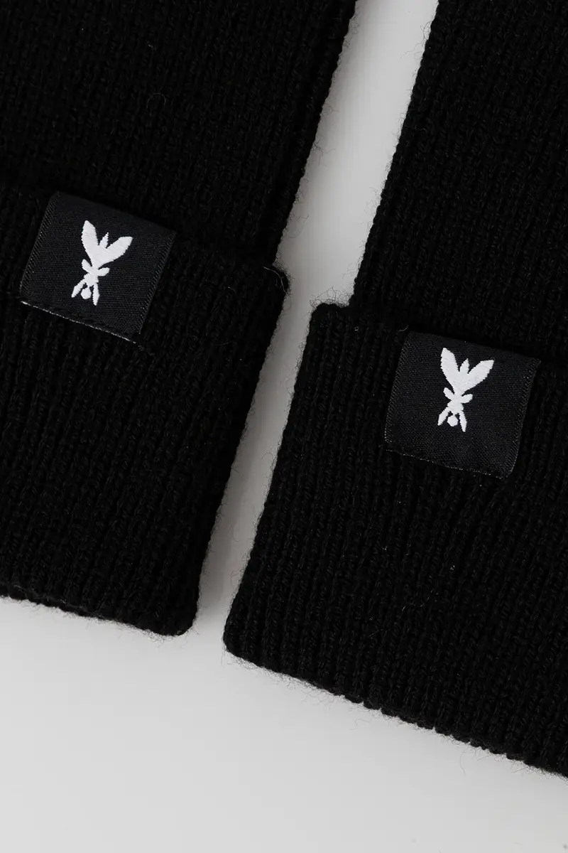 guanti e muffole in lana colore nero 2F0108 K9O3A miniatura 4