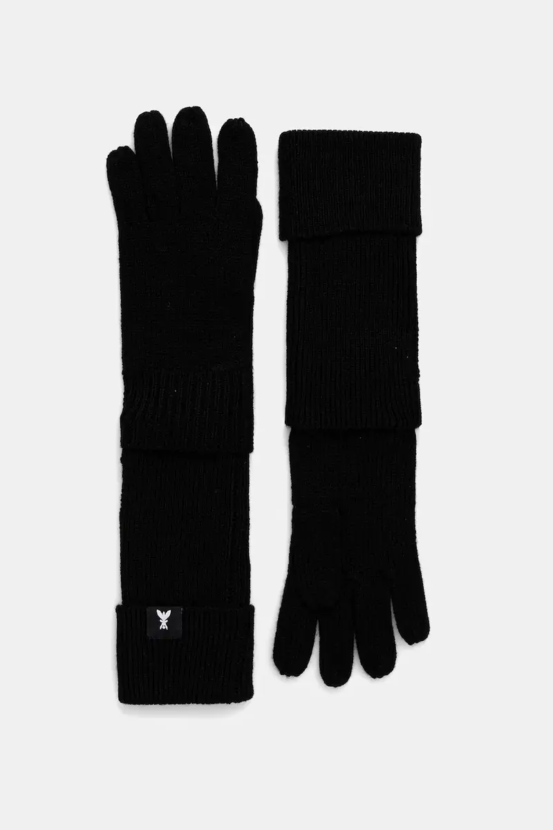 guanti e muffole in lana colore nero 2F0108 K9O3A