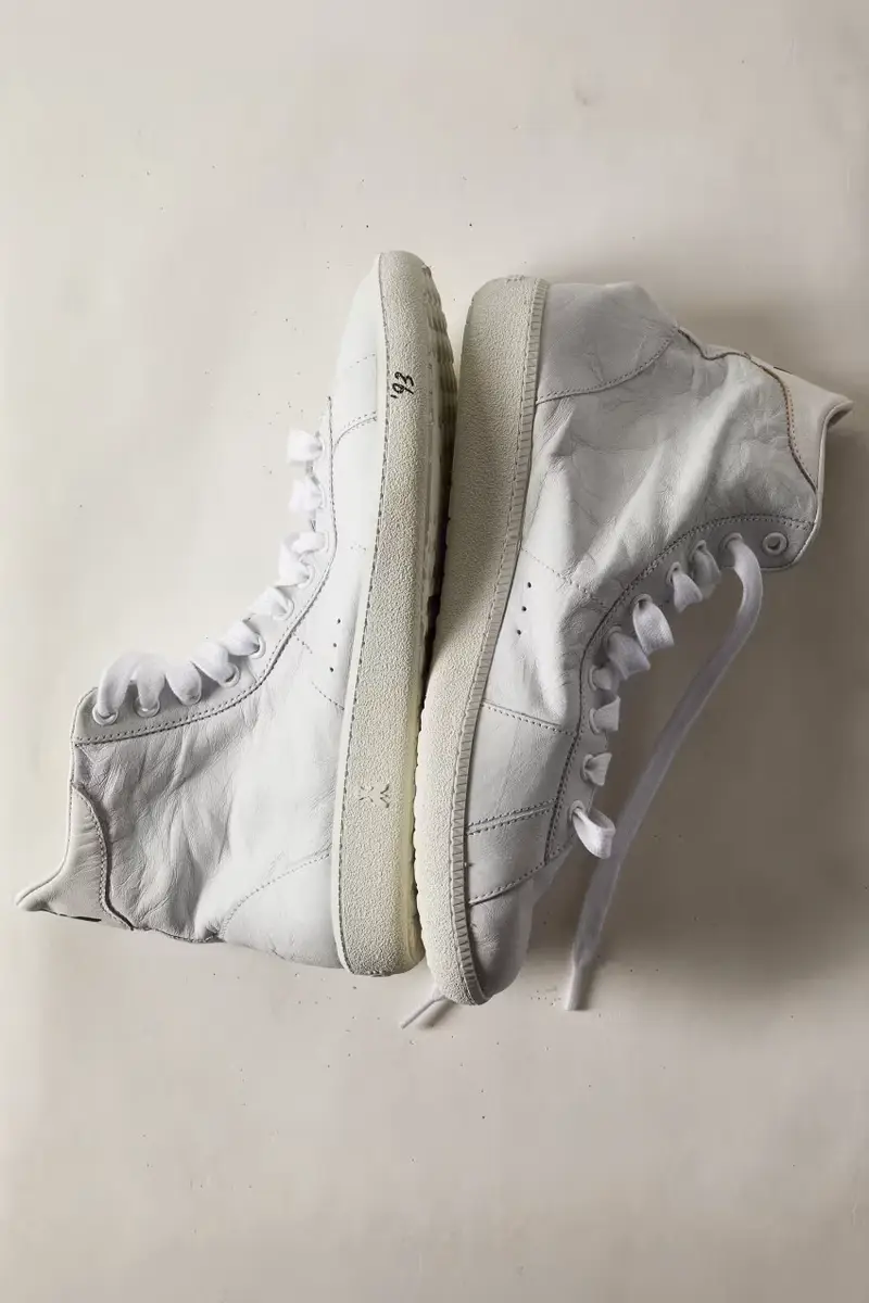 HI-SKIN Sneakers 93 in pelle crinkle Bianco