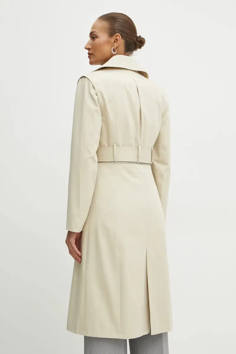 impermeabile di cotone colore beige 8O0162 AK55 miniatura 3