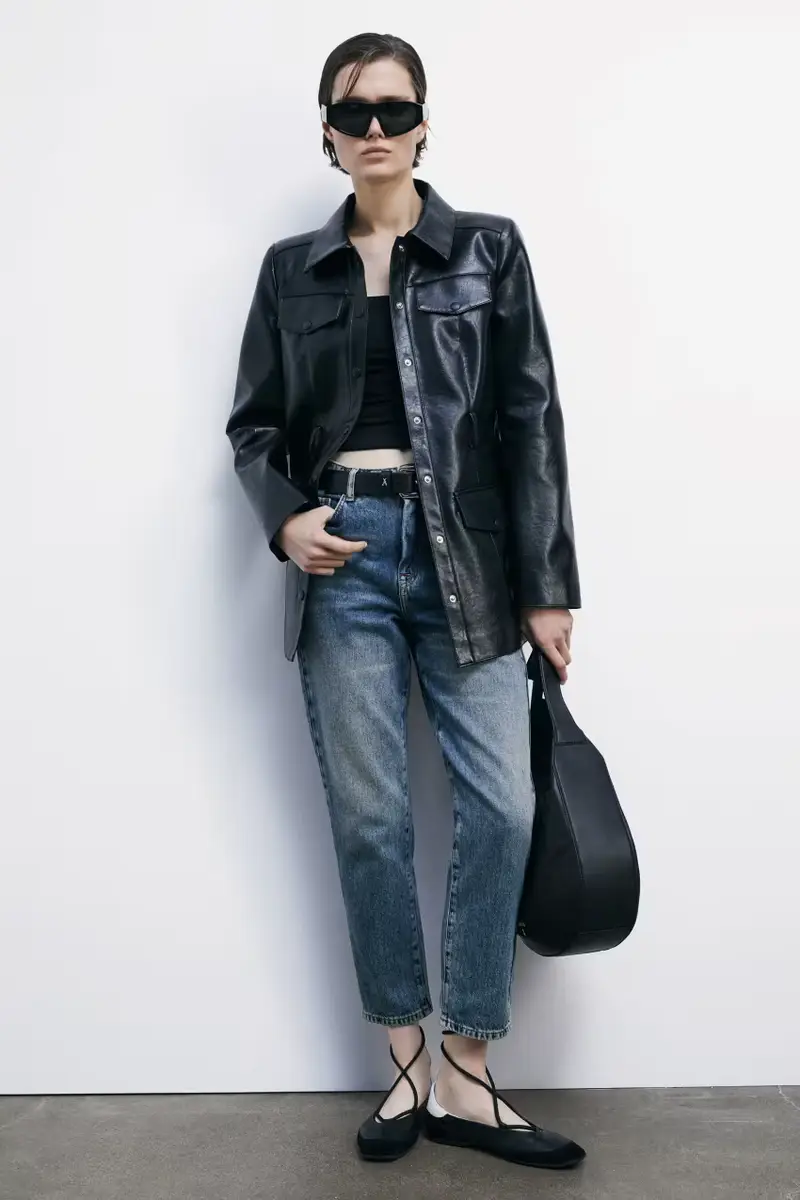 Jeans a sigaretta a vita alta Azzurro