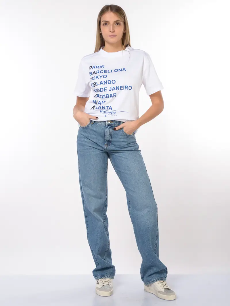 jeans da donna Patrizia Pepe ampio cinque tasche Blu miniatura 2