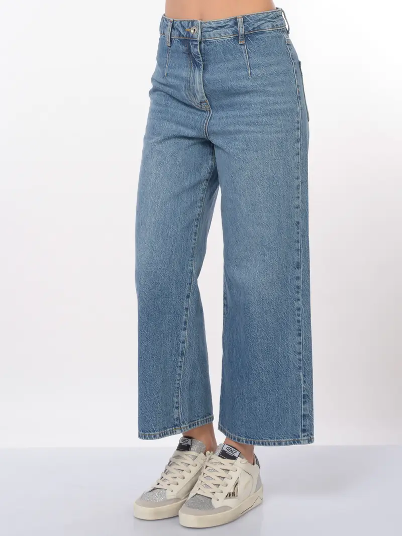 jeans da donna Patrizia Pepe ampio e cropped Blu