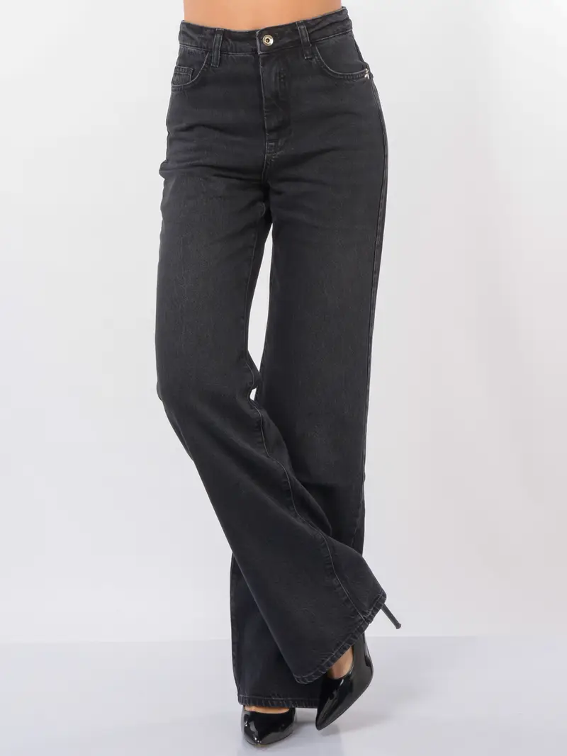 jeans da donna Patrizia Pepe ampio lavaggio black NERO