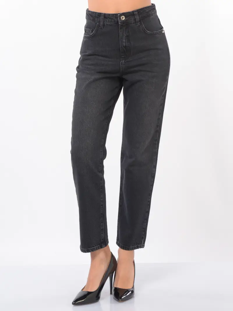 jeans da donna Patrizia Pepe mom fit lavaggio black NERO