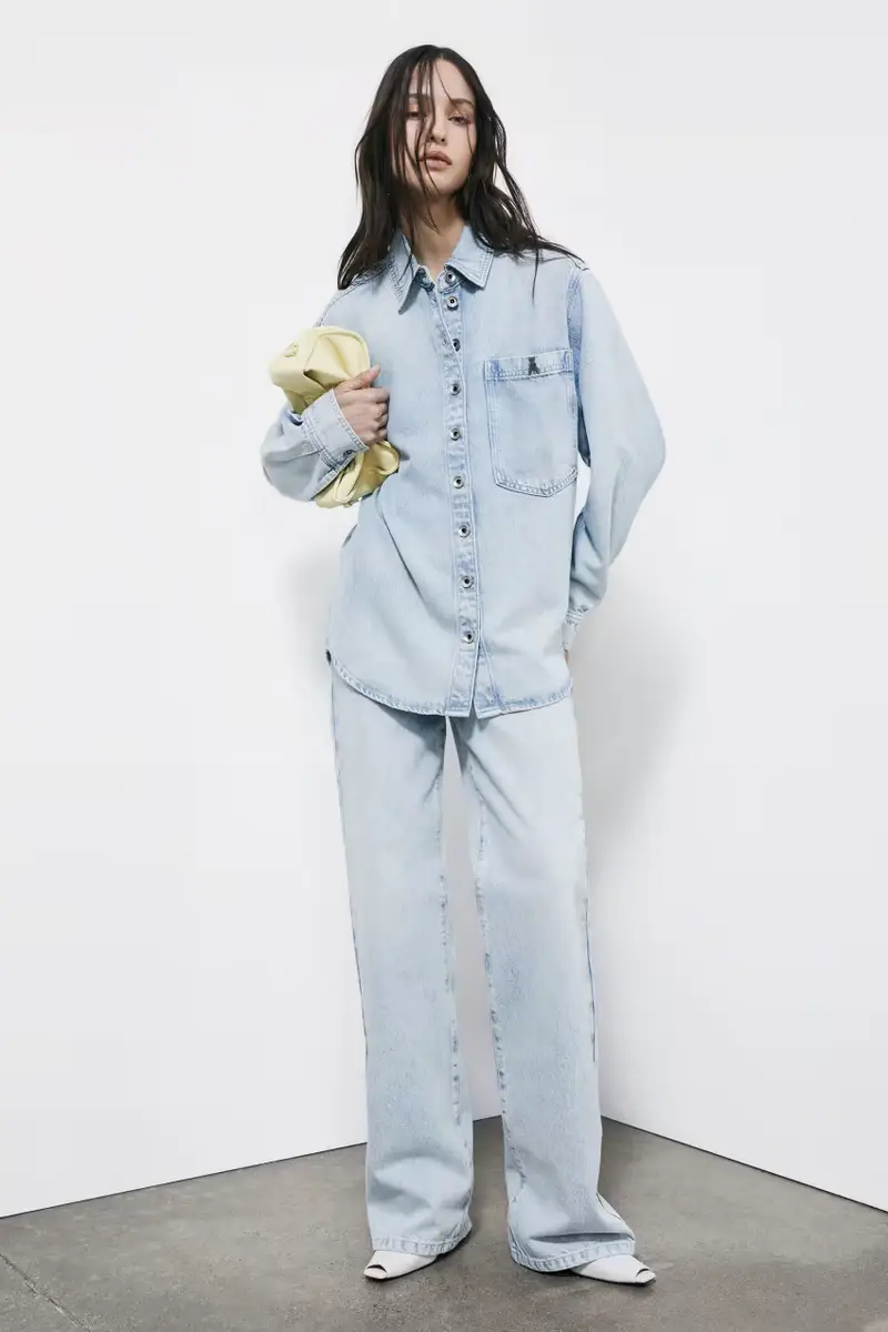 Jeans dritti a vita alta Blu