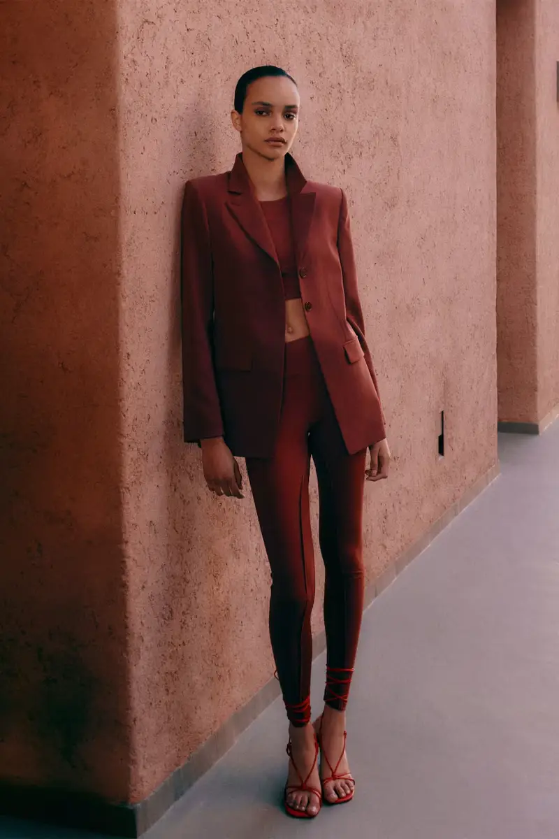 Leggings in jersey tecnico Marrone