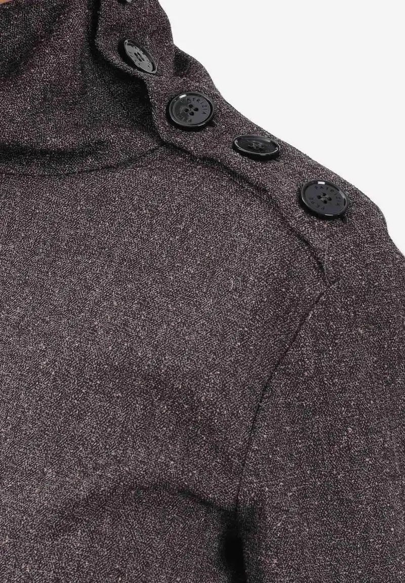 Maglia a collo alto marrone da donna miniatura 3