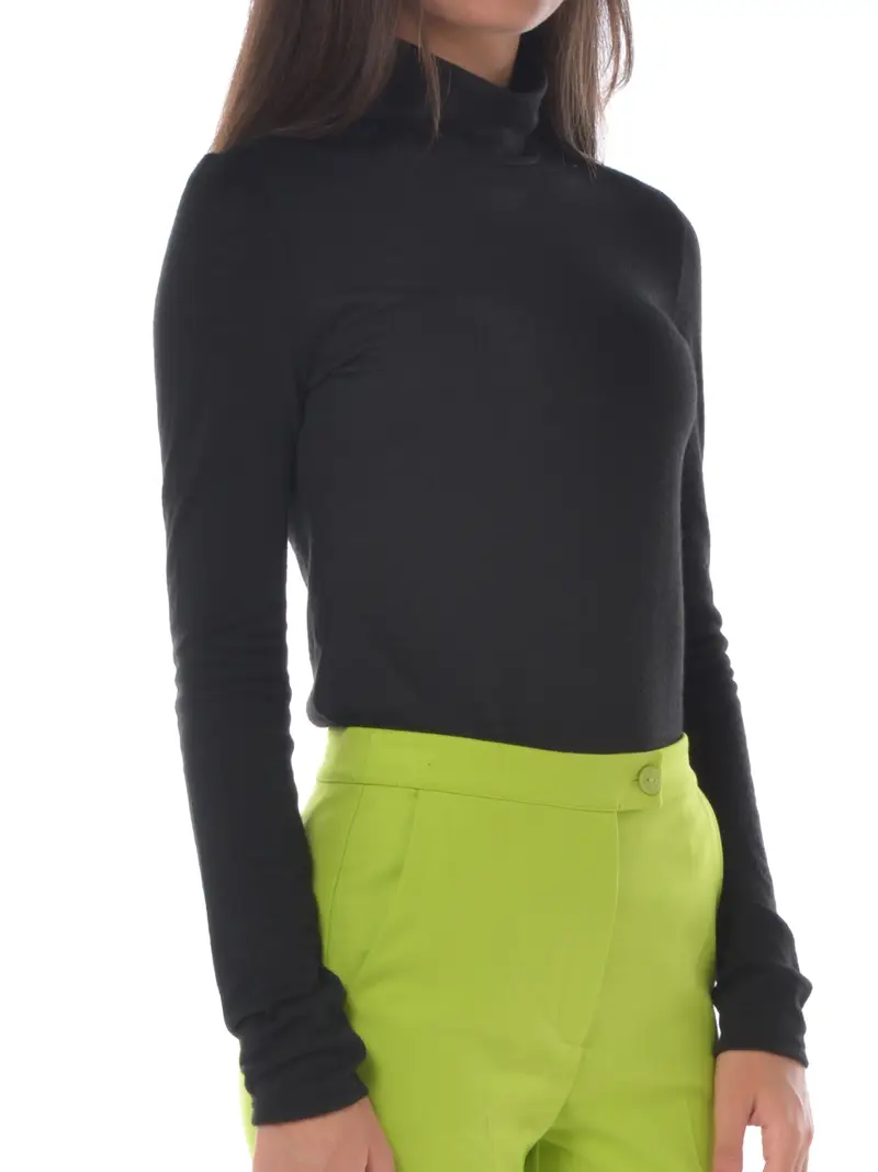 maglia da donna Patrizia Pepe collo alto con logo NERO miniatura 2