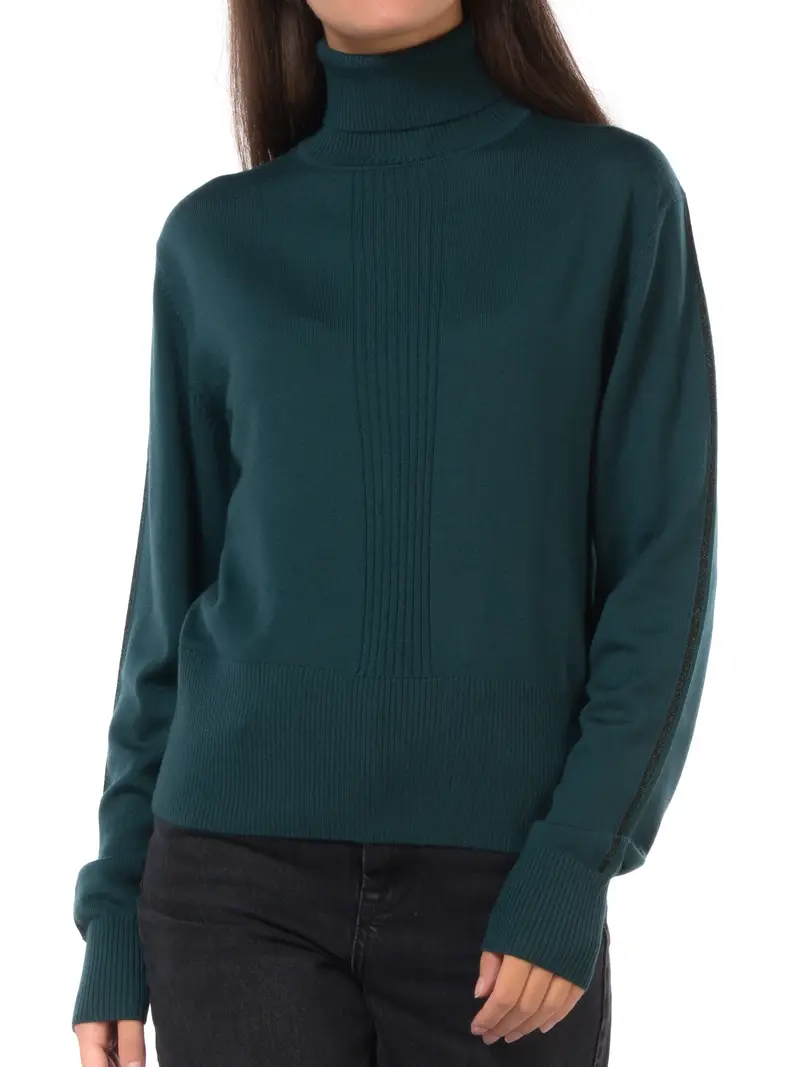 maglia da donna Patrizia Pepe dolcevita con profili Verde