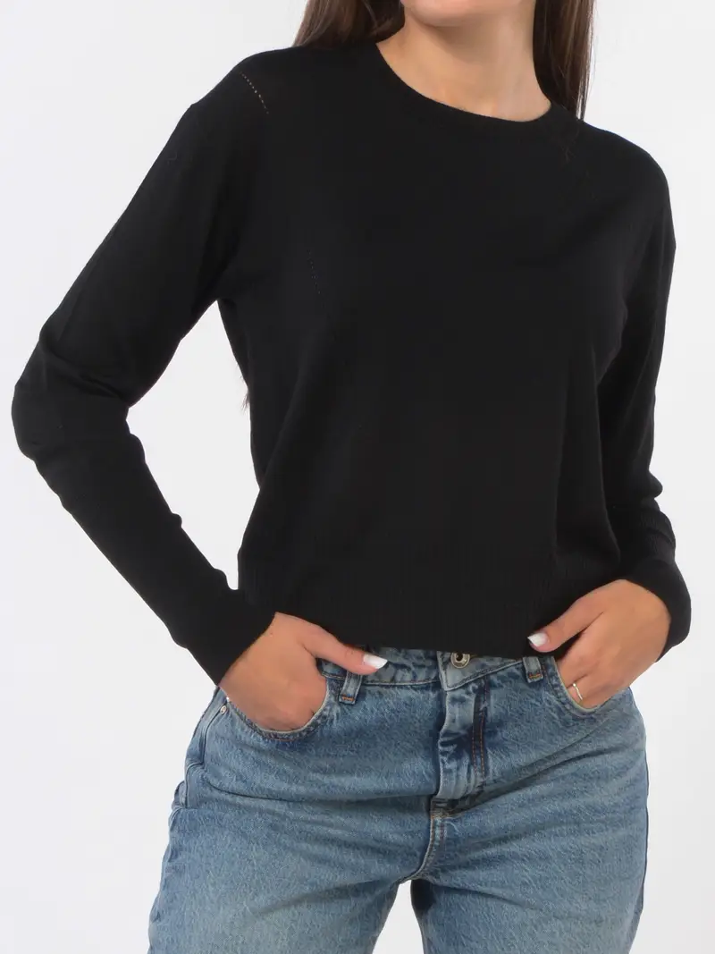 maglia da donna Patrizia Pepe Essential in lana NERO