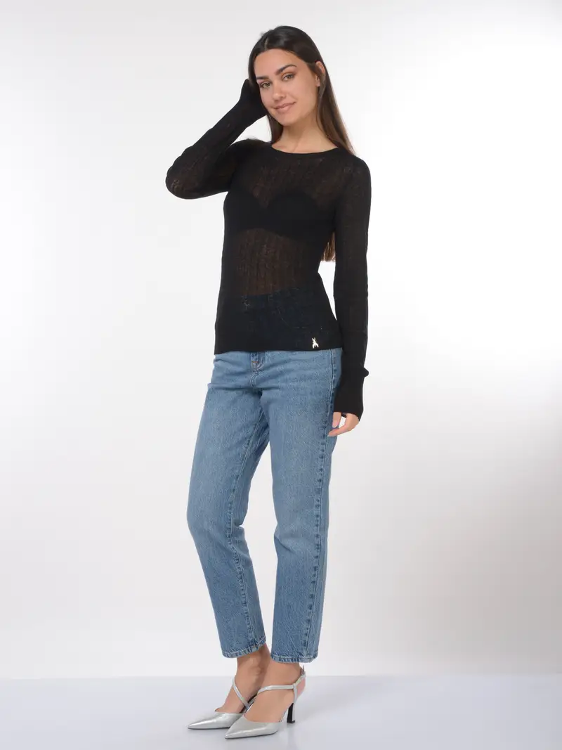 maglia da donna Patrizia Pepe in lana a trecce NERO miniatura 2