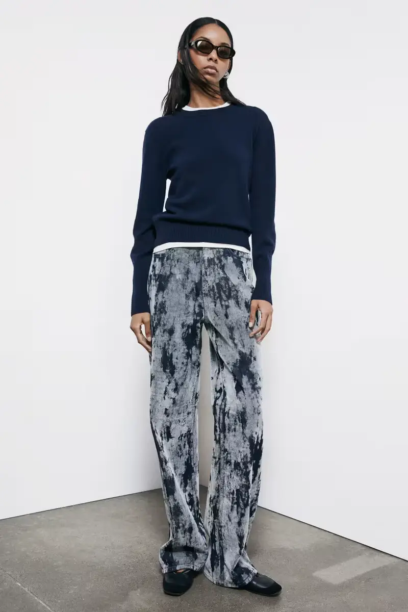 Maglia girocollo in cashmere Blu