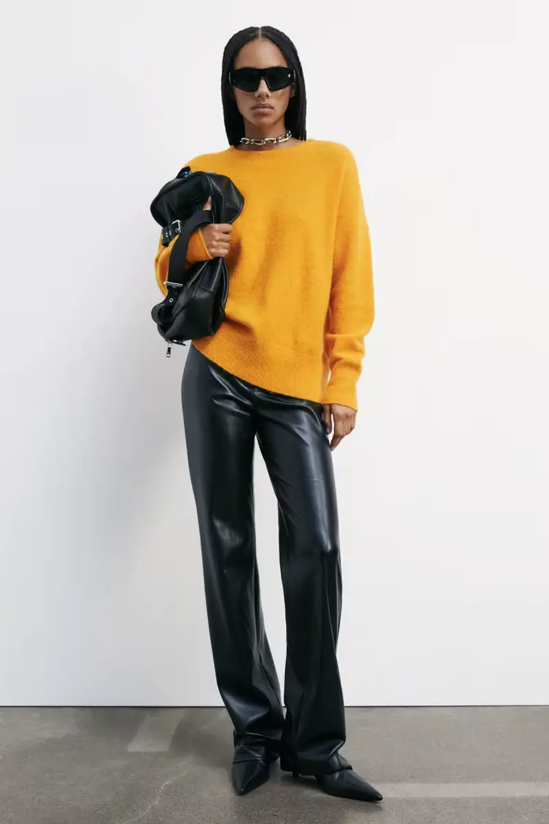 Maglia morbida girocollo Arancione