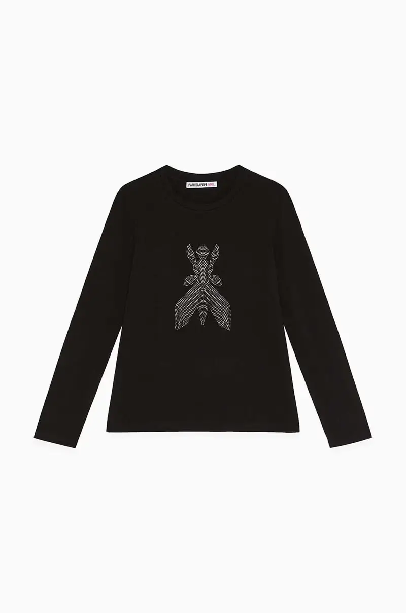 maglietta a maniche lunghe per bambini J051 colore nero 7M0752