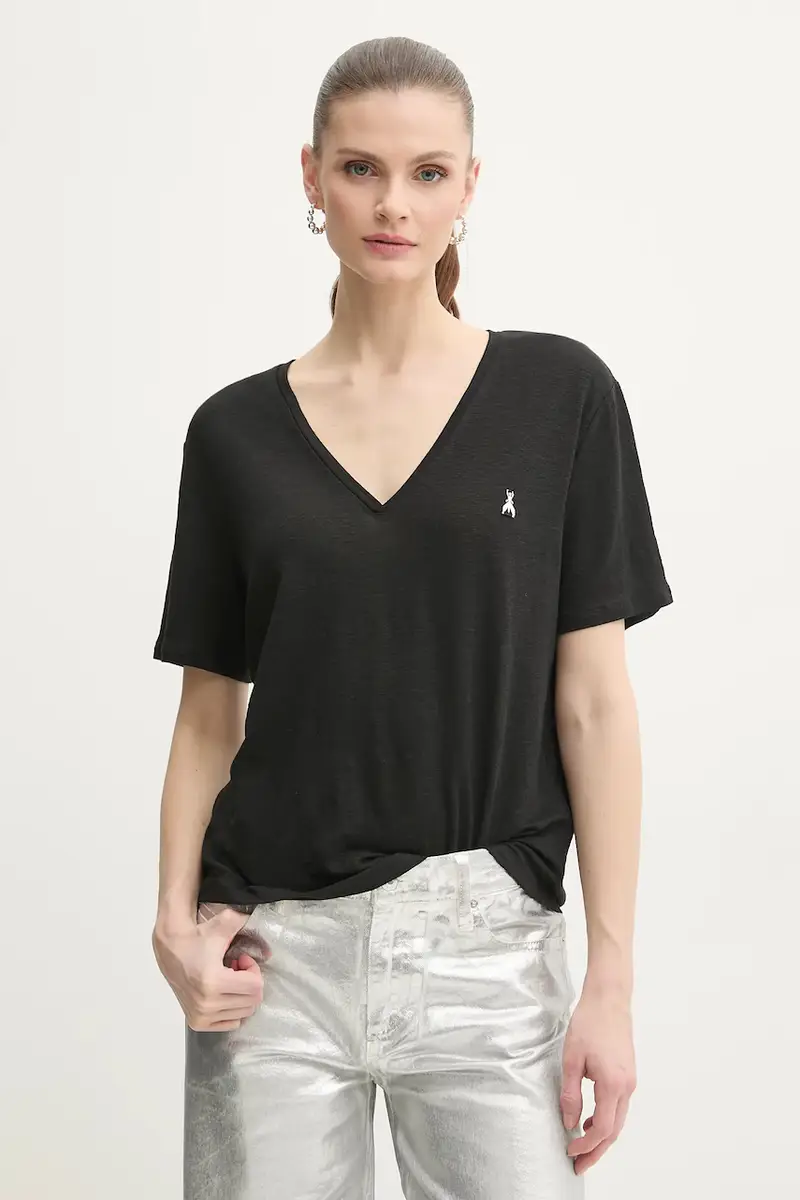 maglietta in lino donna colore nero 2M4459 J291