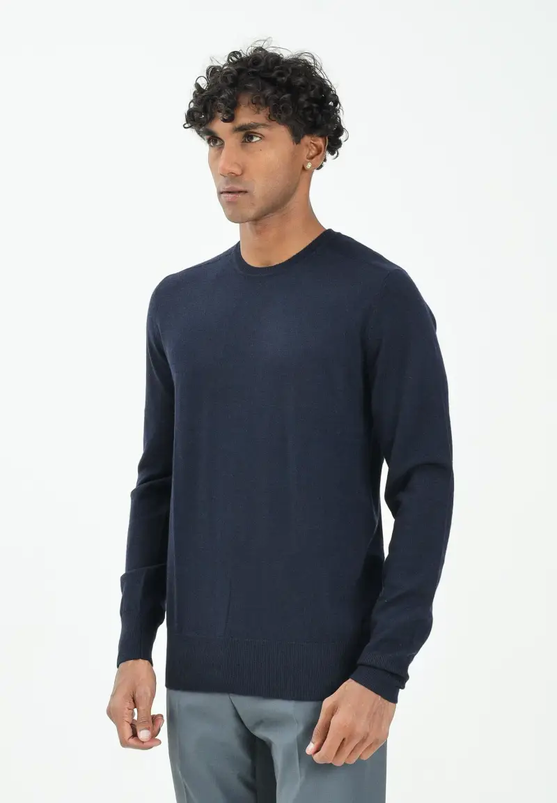 Maglioncino a manica lunga blu da uomo