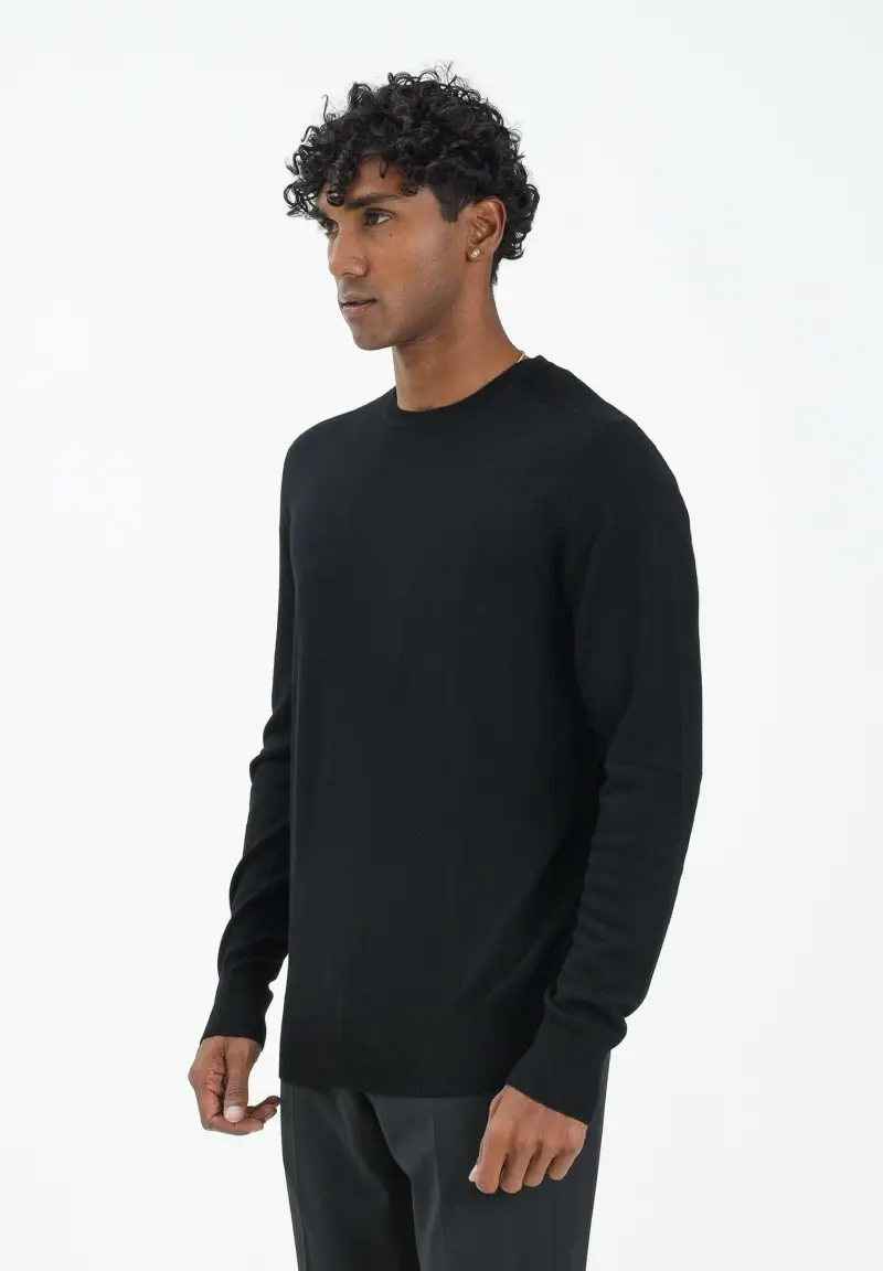 Maglioncino a manica lunga nero da uomo