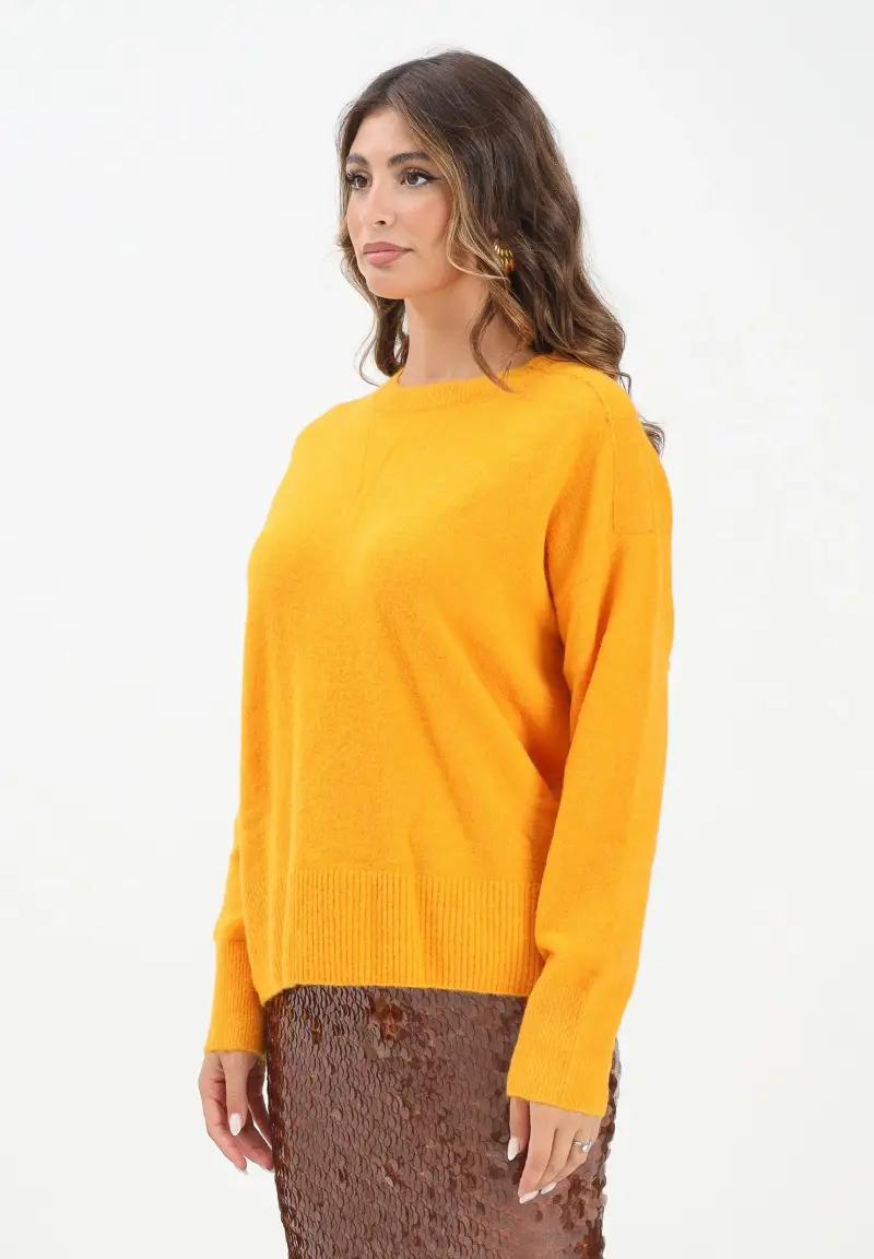 Maglioncino girocollo arancione da donna