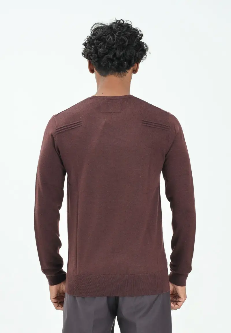 Maglioncino girocollo color vino da uomo miniatura 3